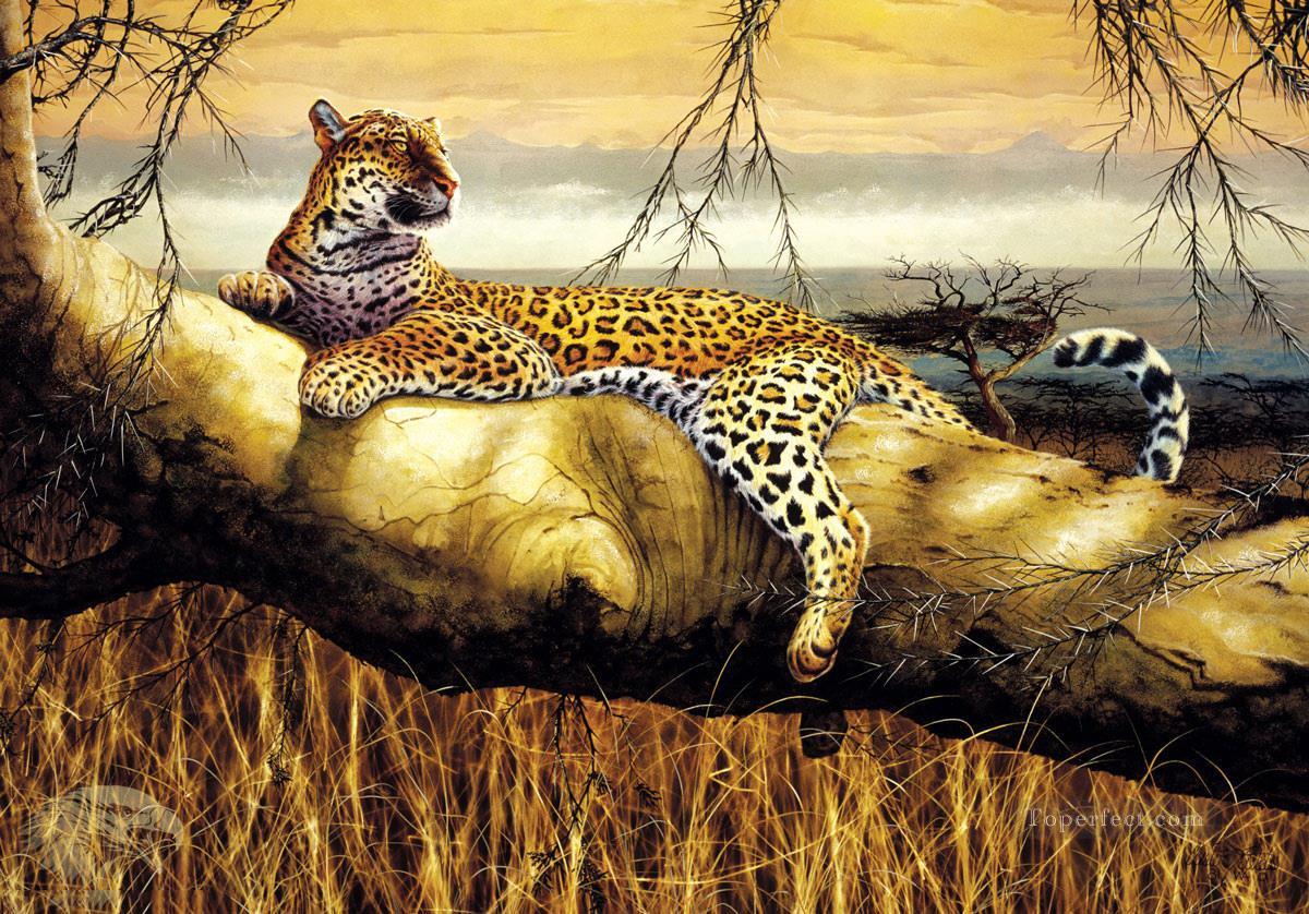 Solitary Hunter Leopard Ölgemälde